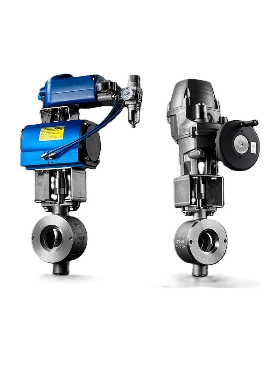 Pneumatic and electric actuated segment ball valves