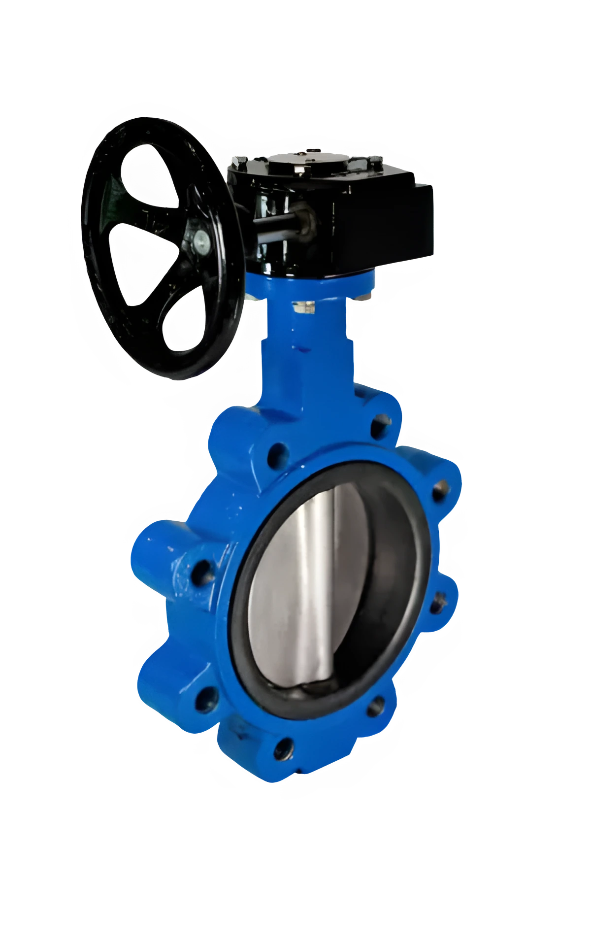 Proxico centric rubber-lined butterfly valve with a blue lever.