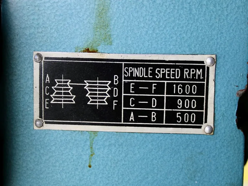 Data plate on a machine casing
