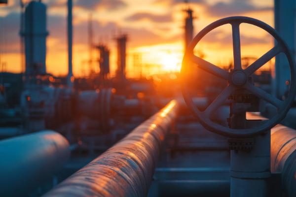 Industrial valve and pipeline at a process plant in Kenya