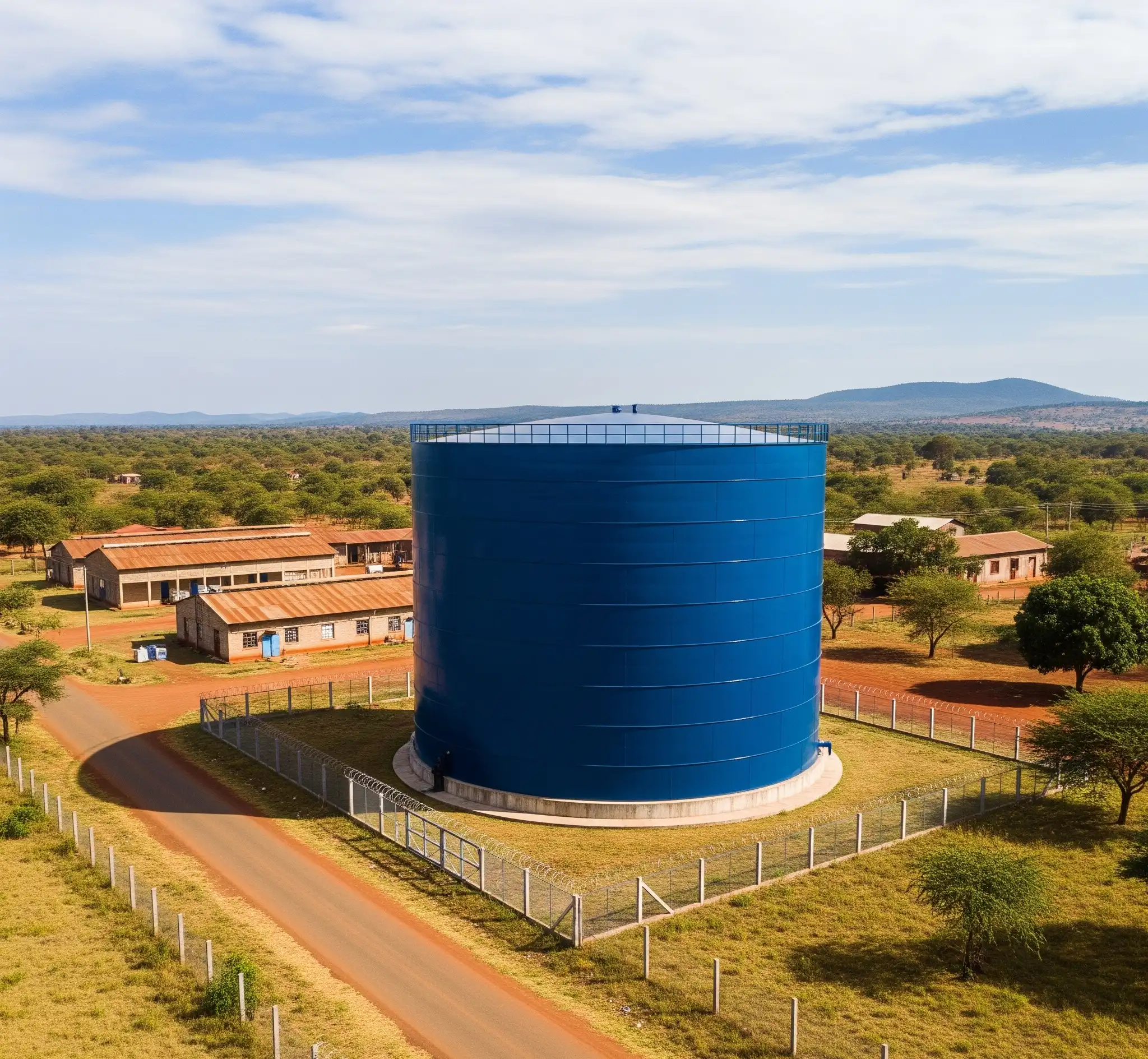 Proxico Glass-Fused-to-Steel bolted tank for water storage in Kenya