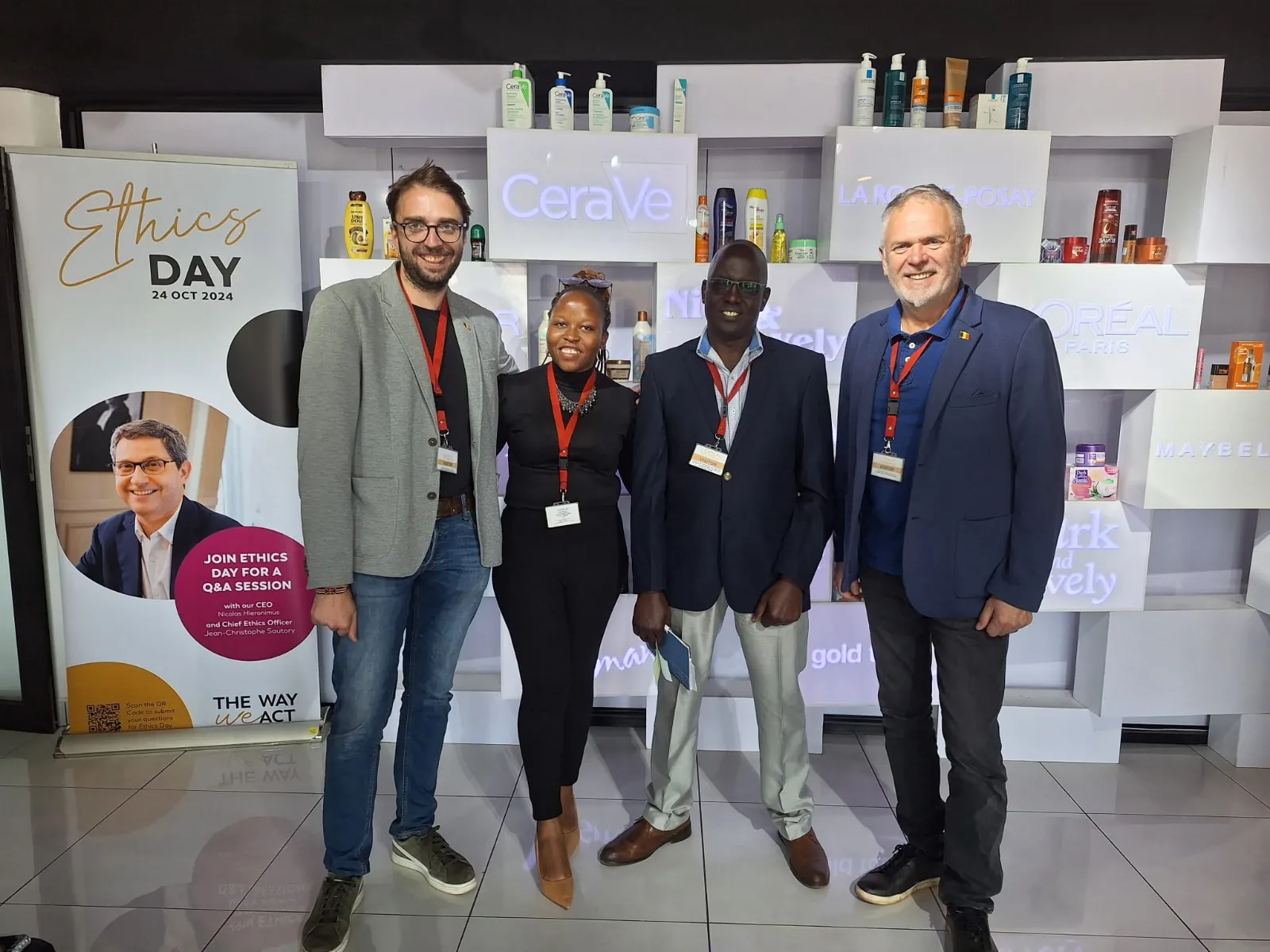 Proxico team discussing energy efficiency at L'Oreal Nairobi—European compliance in Kenyan operations