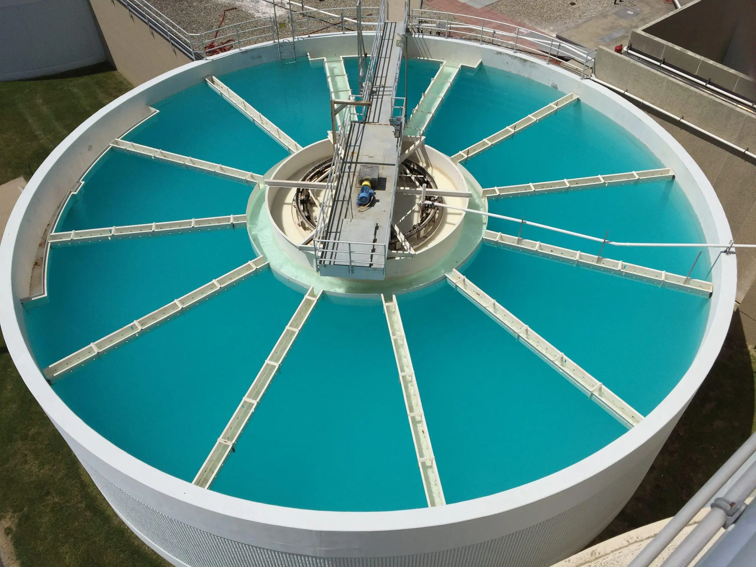 Industrial valves used in a municipal water treatment facility.